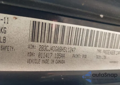 2011 Dodge Challenger from USA, damaged, VIN 2B3CJ4DG0BH511247